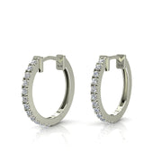 Boucles d'oreilles diamants naturels ronds 0.16 carat or blanc Beatrice